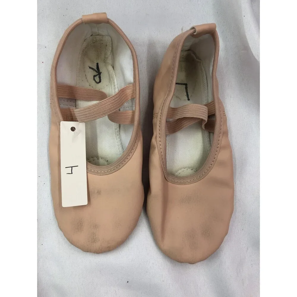 Pre-Owned Dance Ballet Shoes Stelle Child 4M Leather Double Strap Split Sole